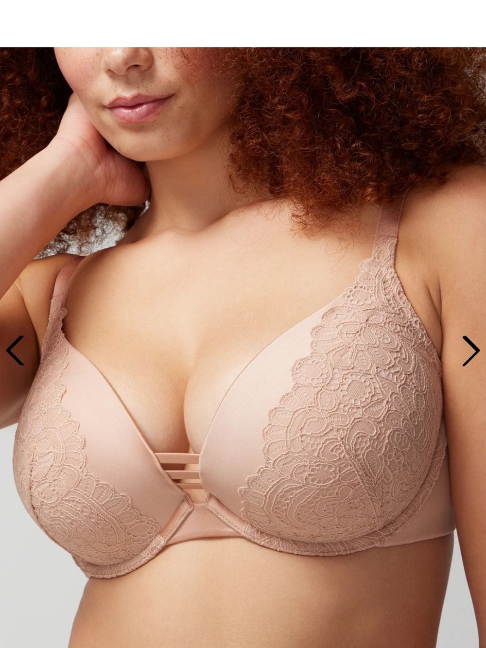 Soma Lace-Trim Plunge Bra in Blush